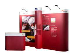 press, press-stands, presentatiewanden