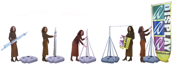 Bannermast Giantpole en Tripole, vlaggenmasten, giant vlagpole,