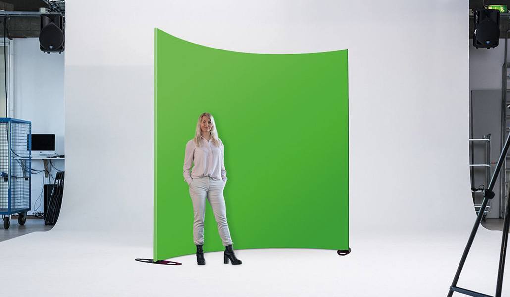 Green screen gebogend curved