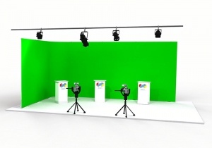 Green screen achtergrond voor kantoor of studio