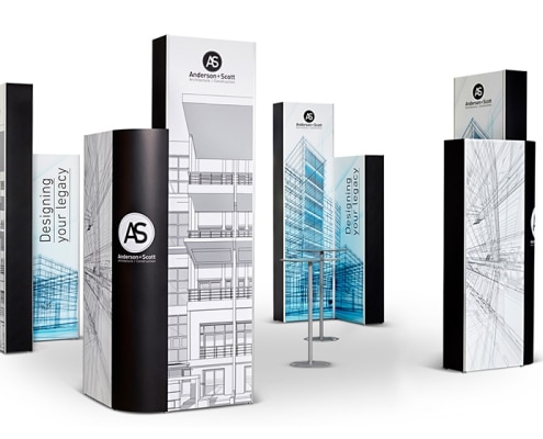 Mobiele pop-up beursstand Excellent-Design verschillende hoogtes