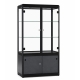 Zwarte vitrinekast Appe met glazen deuren voor beurzen en exposities