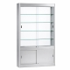 Ondiepe aluminium vitrinekast met glazen deuren voor presentaties, model Nolde