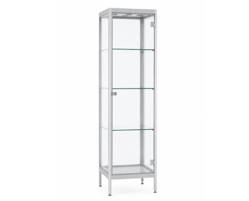 Slanke hoge vitrinekast, ideaal voor sieraden, kunstobjecten en andere luxe producten.