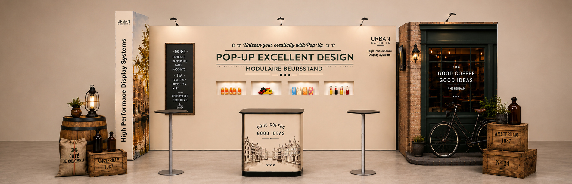 Beursstand-Pop-Up-Excellent-cafe-met-berging-tafels-balie-en-vitrine