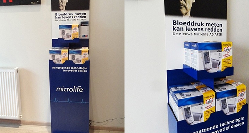 Maatwerkdisplay met producten Maatwerkdisplay met producten